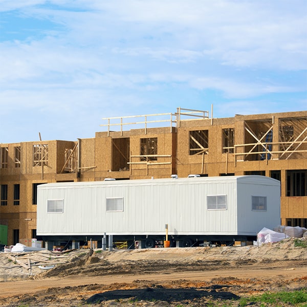 construction site office trailers can be connected to utilities such as water and electricity on site